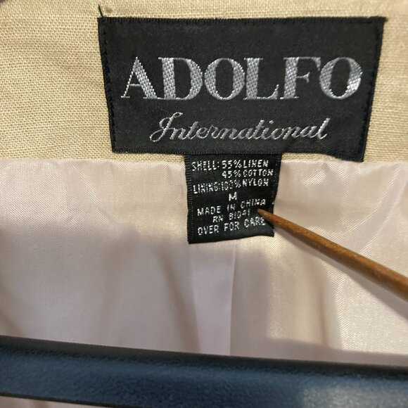 Adolfo International jacket. Medium, runs large. Tan. May be worn by women or me - Picture 3 of 8